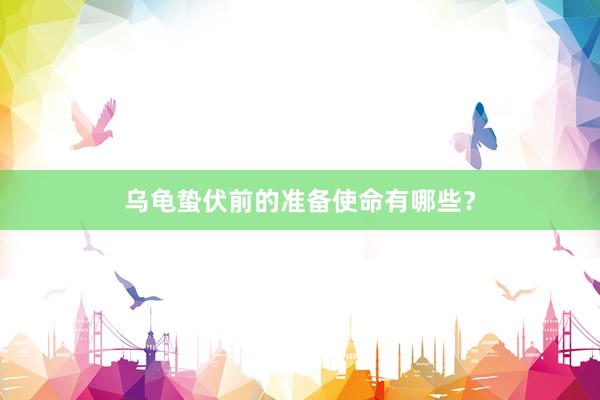 乌龟蛰伏前的准备使命有哪些？